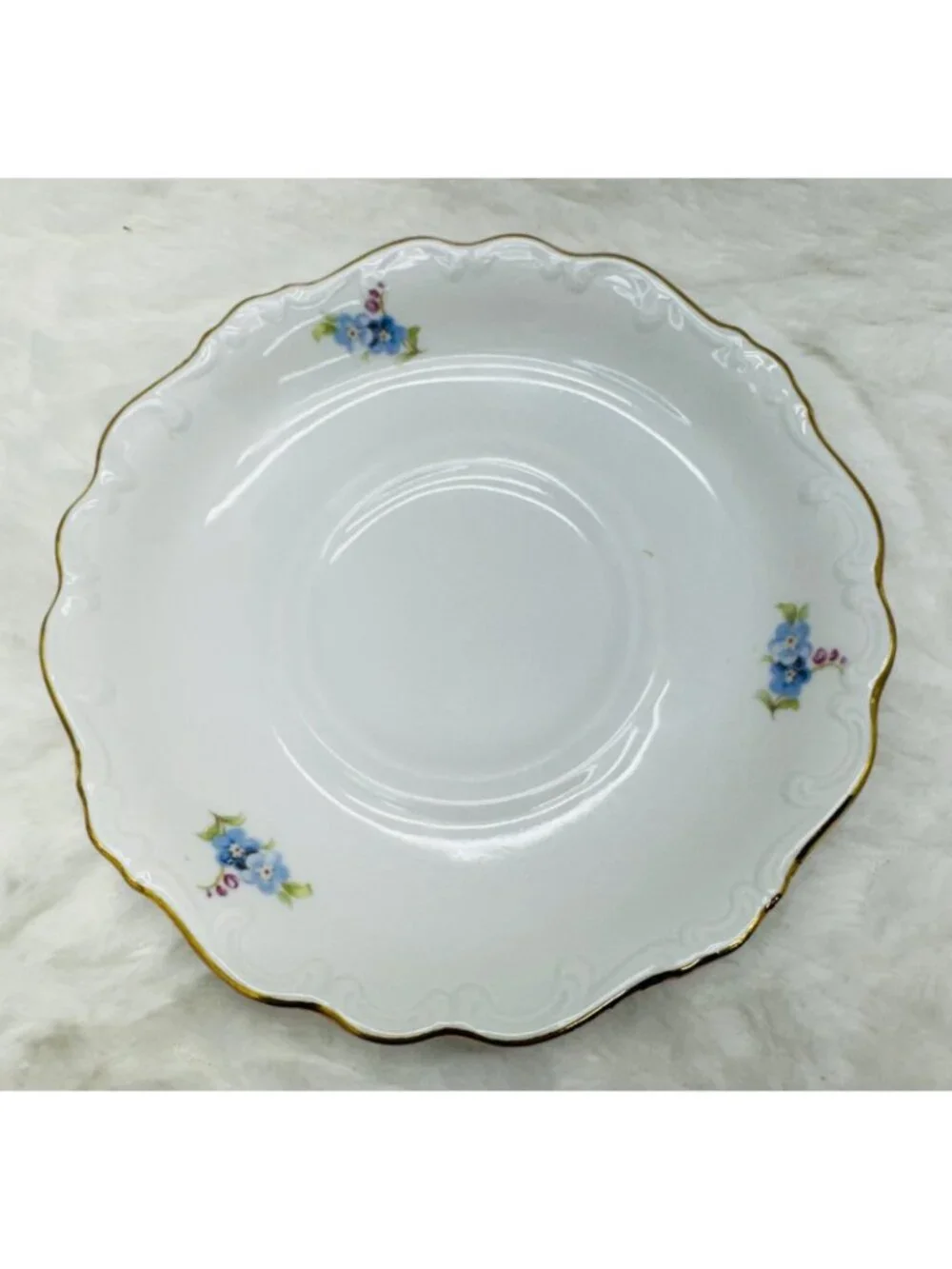 Schumann Bavaria Arzberg Blue Flower Porcelain Demitasse Cup & Saucer Set